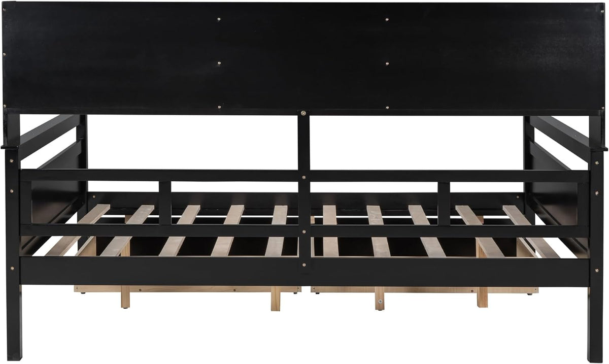 Espresso Full Size Wood Daybed with 2 Storage Drawers F250507