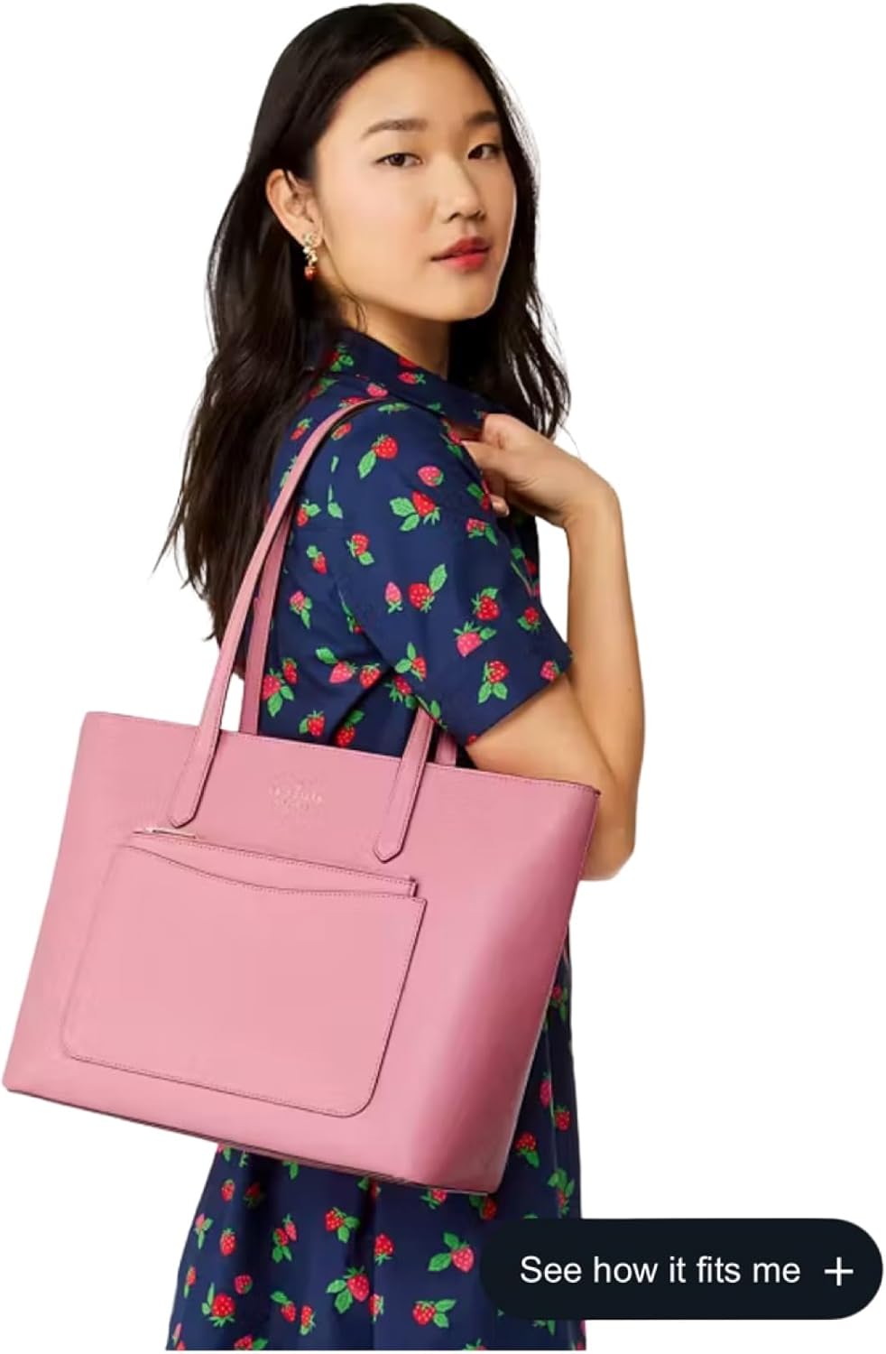 Blossom Pink Leather 3 Piece Tote and Wristlet Set M1892