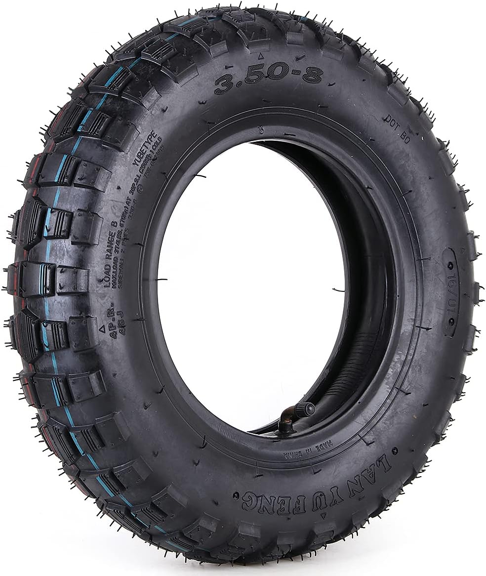 3.50-8 Tire and Inner Tube with TR87 Bent Angled Valve Stem Pack of 2 C959