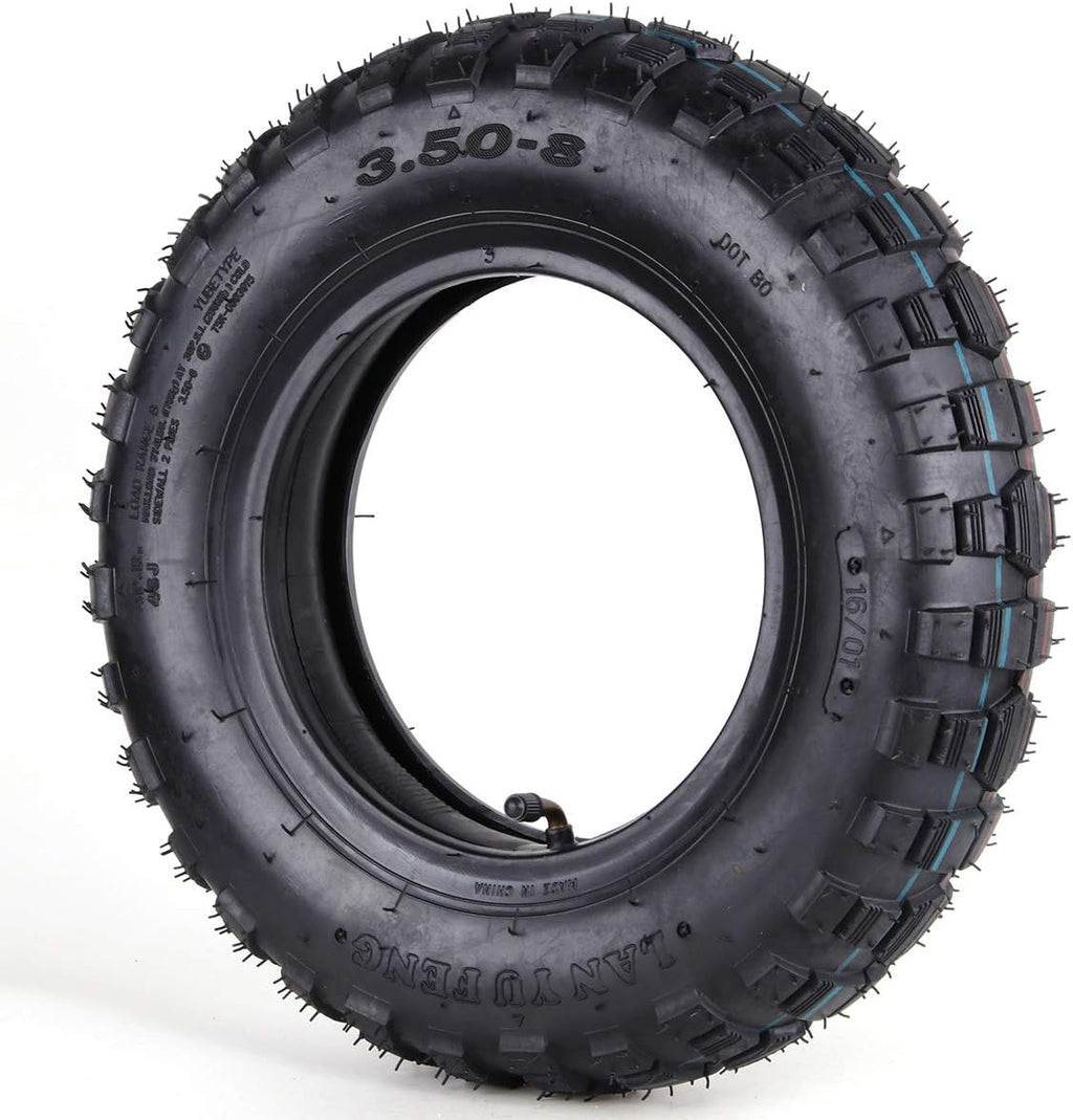 3.50-8 Tire and Inner Tube with TR87 Bent Angled Valve Stem Pack of 2 C959