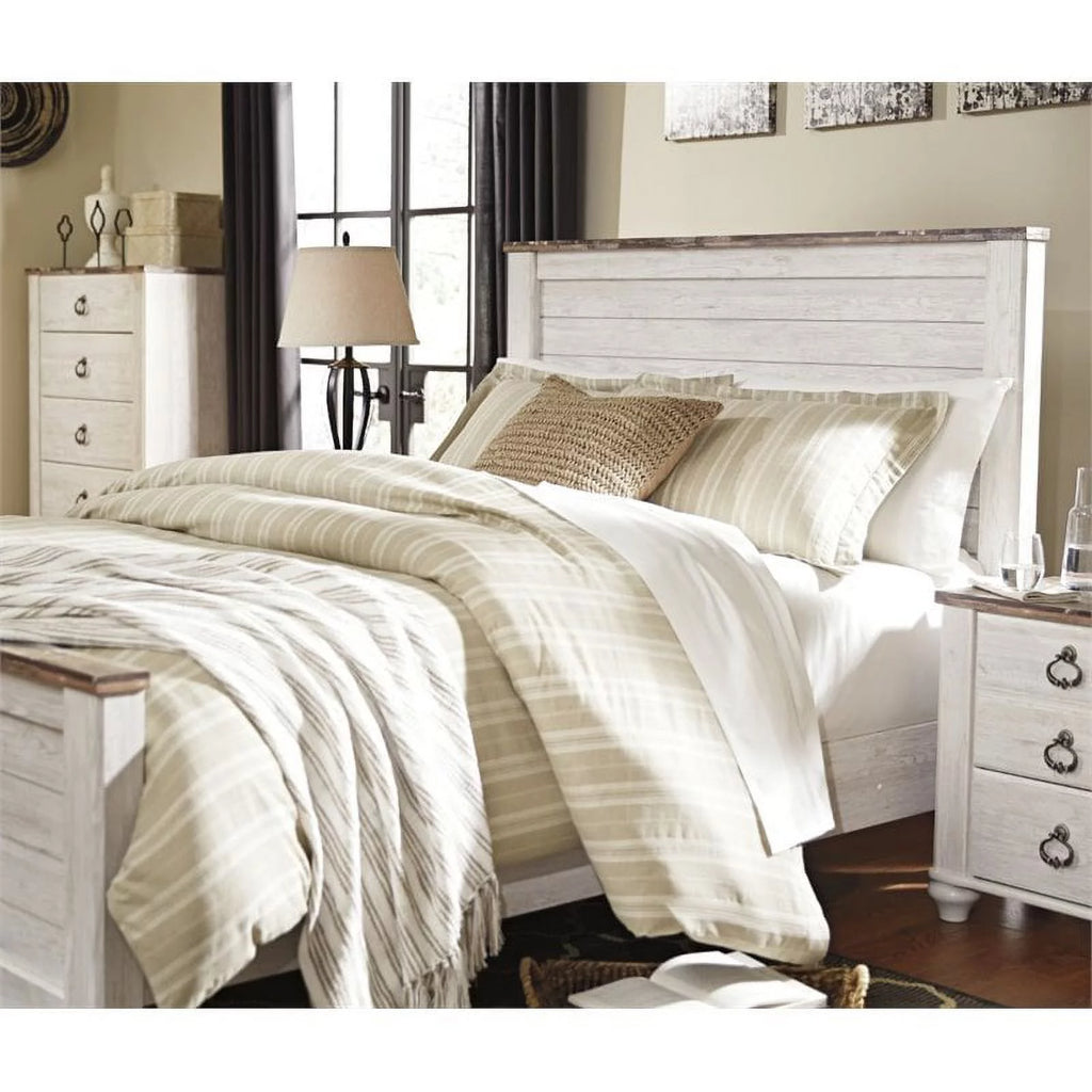 Whitewash Queen Panel Bed H11735