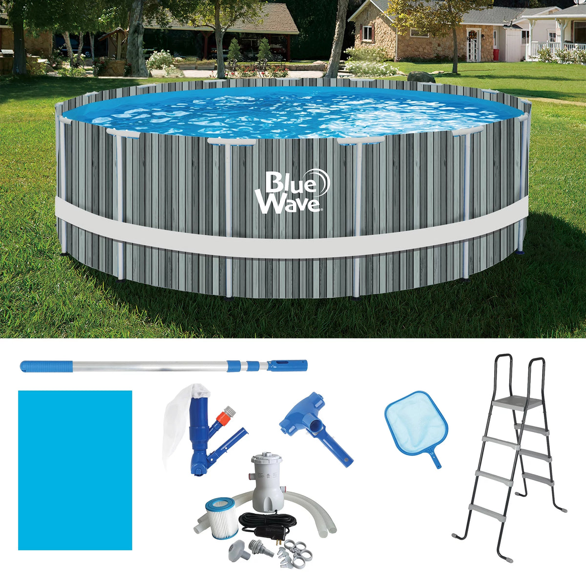 15-ft Round 48-in Deep Above Ground Swimming Pool with Cover N111315