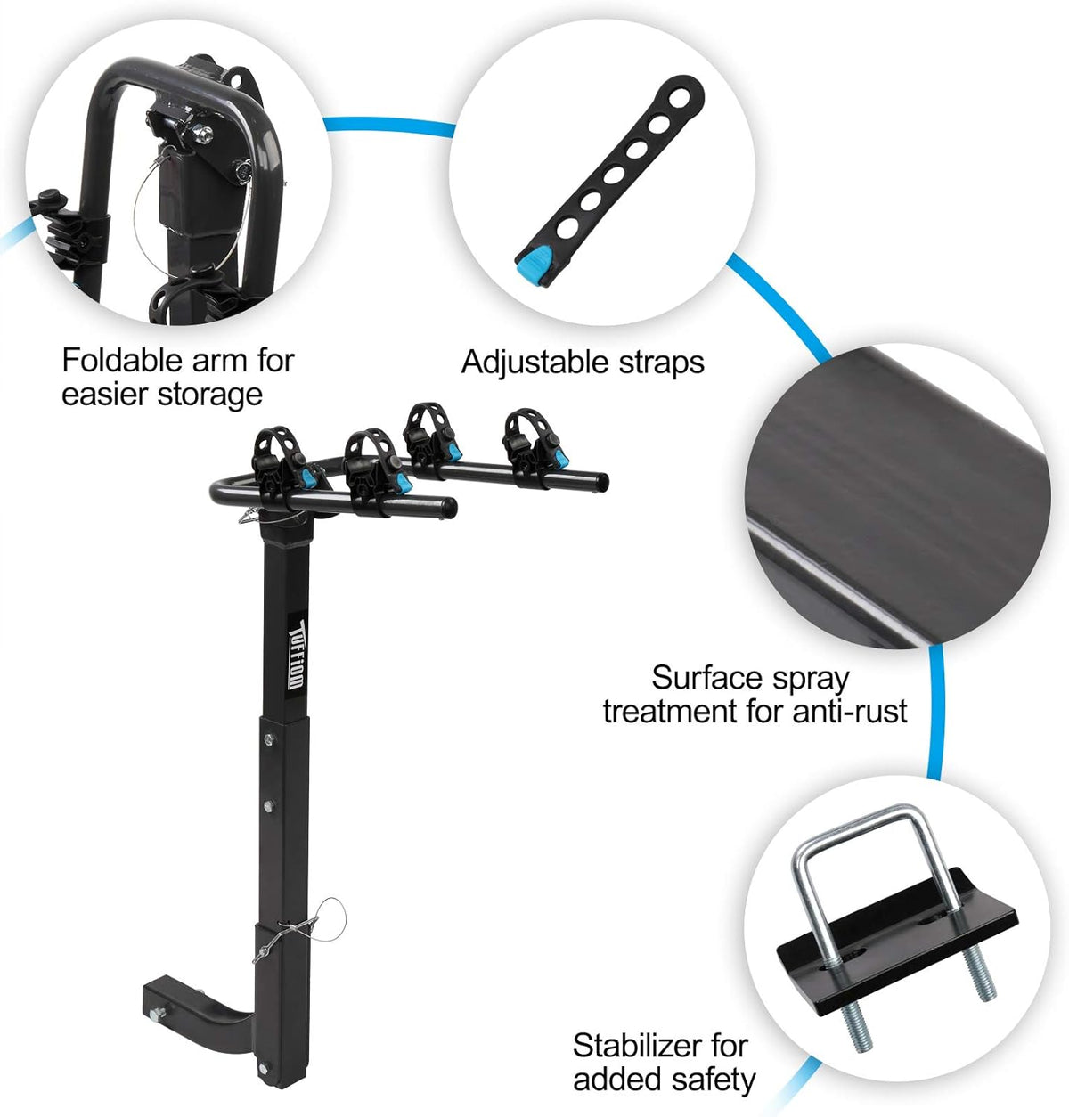 2-Bike Hitch Mount Rack with 2Inch Hitch Receiver, Black W26021