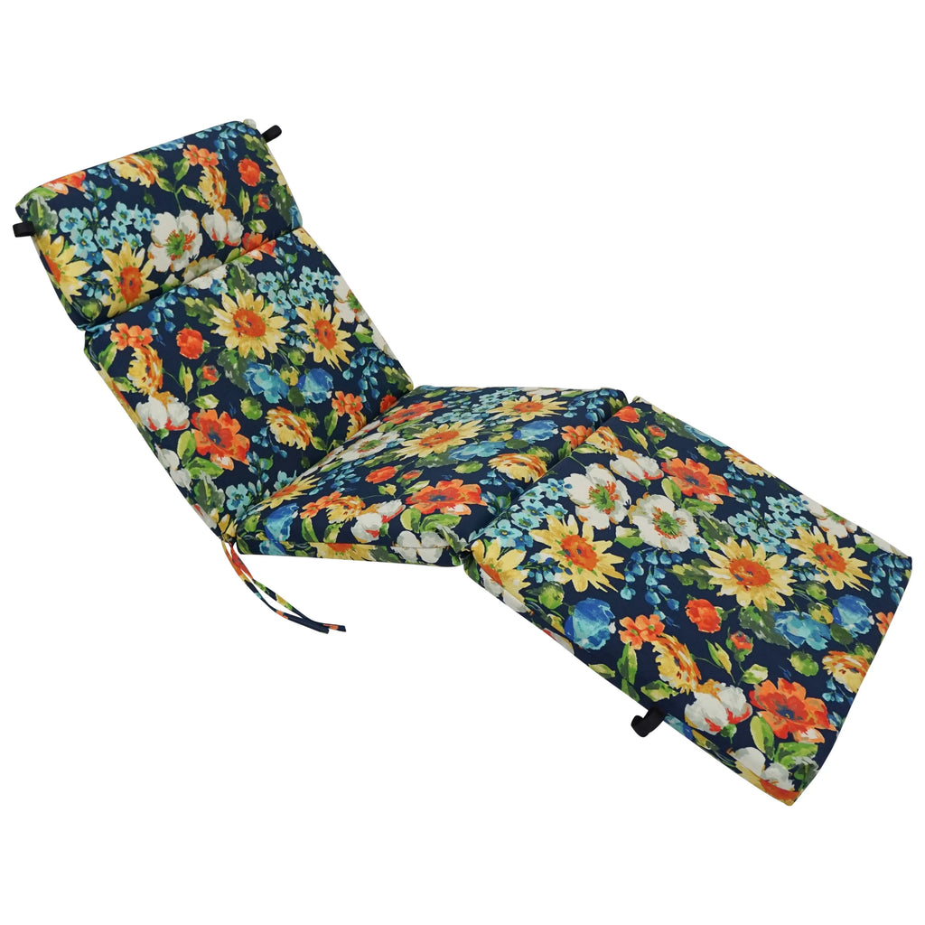 Patterned Polyester Outdoor Chaise Lounge Cushion R932