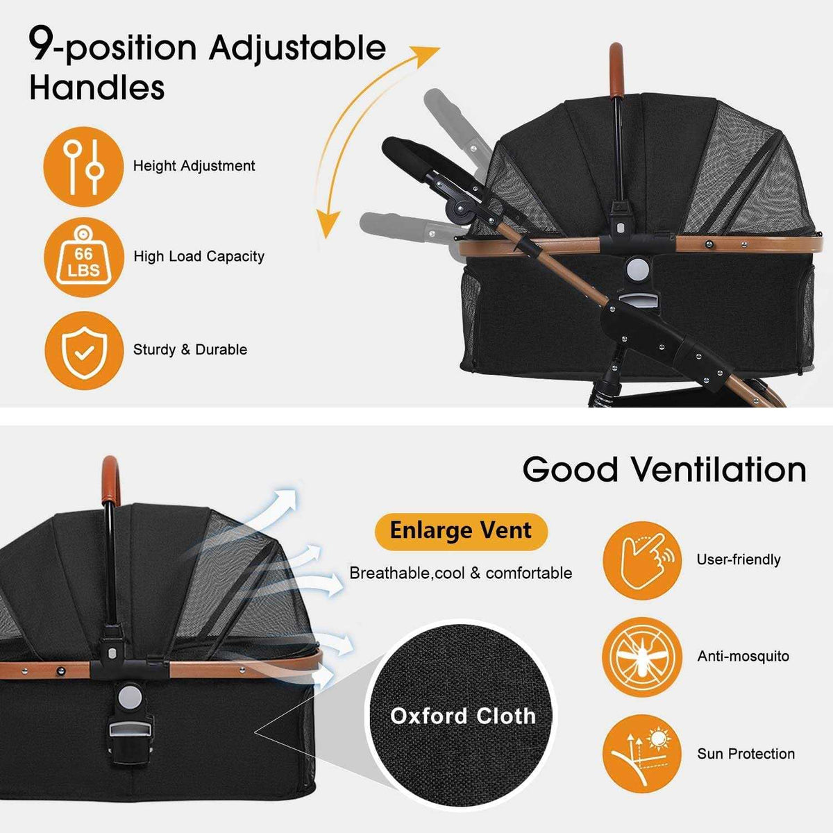 Folding 4 Wheels Pet Stroller B25648