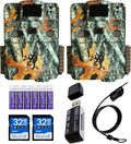 Camo 20 MP Game Cam x2 Bundle with Cable Lock, Batteries, 32GB SDHC Cards x2, and USB 2.0 Card Reader S670