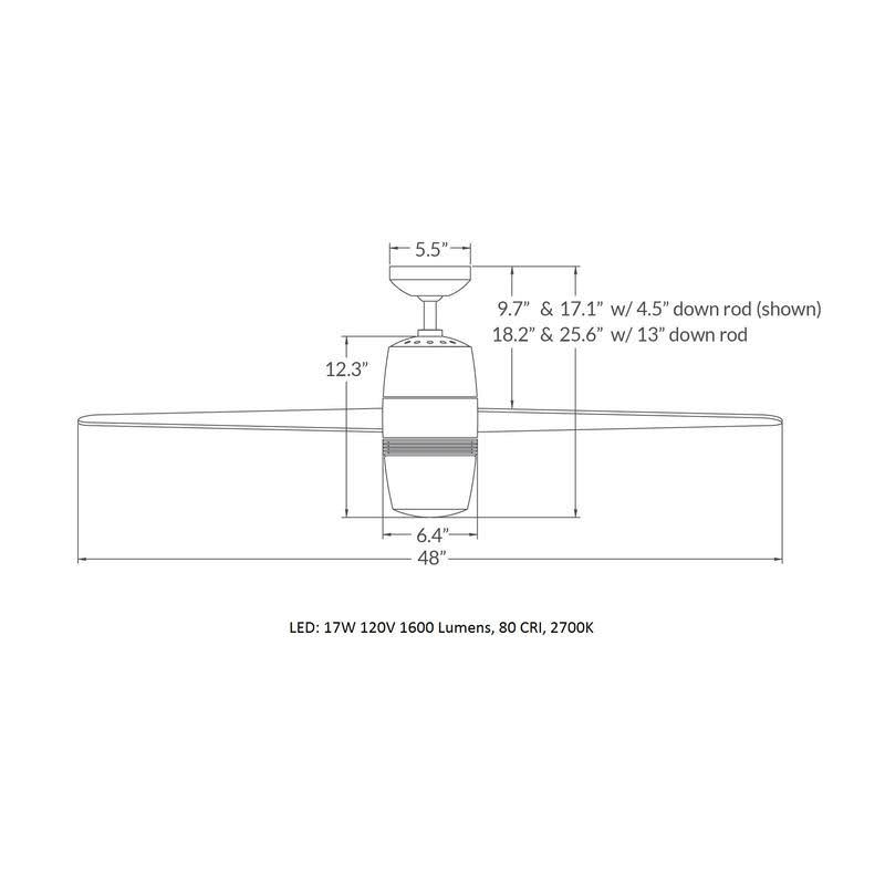White LED Ceiling Fan S6600
