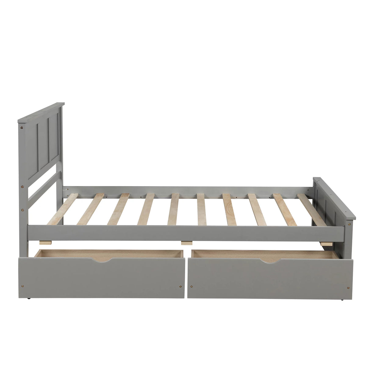 Twin Size Wood Platform Bed with Storage and Headboard O94632