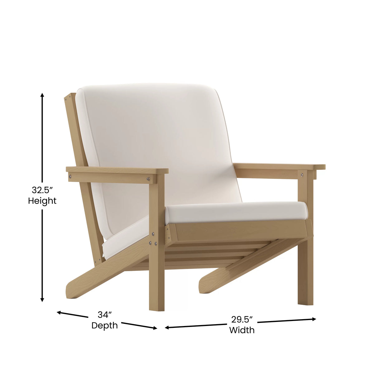 All-Weather Poly Resin Adirondack Chair with Cushions Z3685