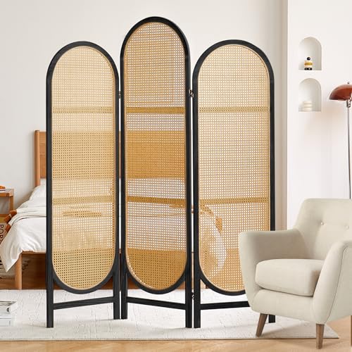 4 Panel Folding Rattan Room Divider E4159