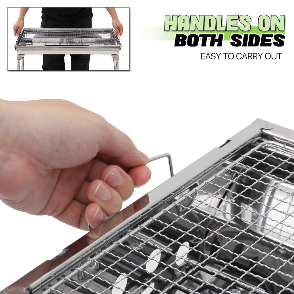 Portable Foldable Stainless Steel Charcoal Barbecue Grill M68117