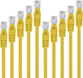 50-Pack Cat5e Patch Cable 1ft Cat 5e Ethernet Cable Snagless Yellow O5945