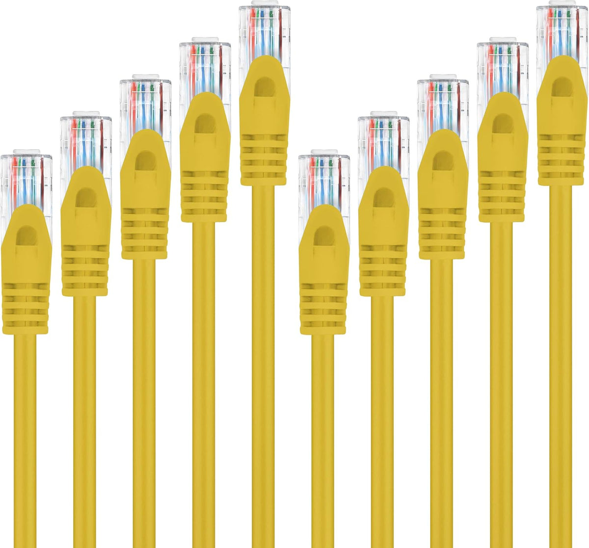 50-Pack Cat5e Patch Cable 1ft Cat 5e Ethernet Cable Snagless Yellow O5945