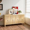 Natural Wood Double Door Sideboard Buffet Cabinet 60 Inch I716
