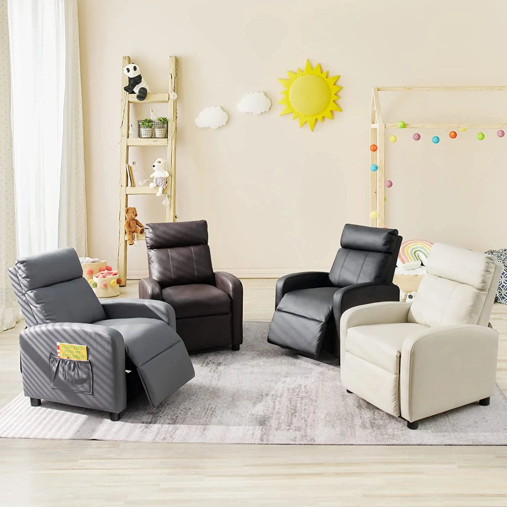 Adjustable PU Leather Kids Recliner with Footrest Y43067