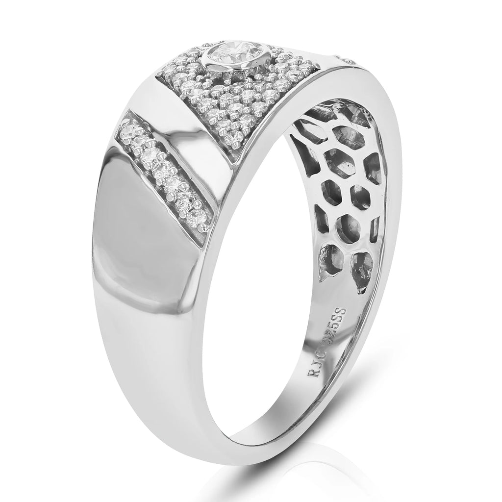 1/3 CTTW Lab Grown Diamond Wedding Band .925 Sterling Silver Size 7 L3732