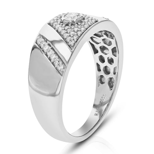 1/3 CTTW Lab Grown Diamond Wedding Band .925 Sterling Silver Size 7 L3732
