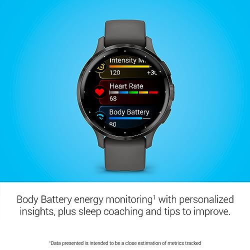 Slate Stainless Steel Bezel 1.2-Inch AMOLED Touchscreen Display Smart Watch with 41mm Pebble Gray Case and Silicone Band H26570