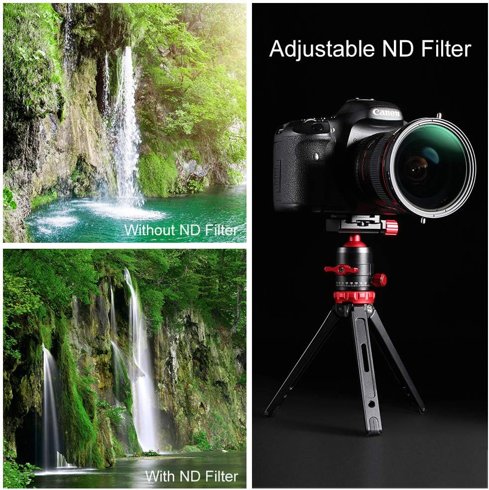 62mm Variable Fader ND2-ND32 ND Filter and CPL Circular Polarizing Filter 2 in 1 Pack of 2 D14120
