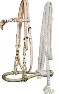 Rawhide Wrapped Show Bosal with Cotton Mecate Reins P498