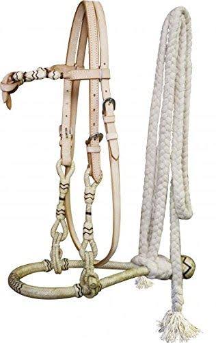 Rawhide Wrapped Show Bosal with Cotton Mecate Reins P498