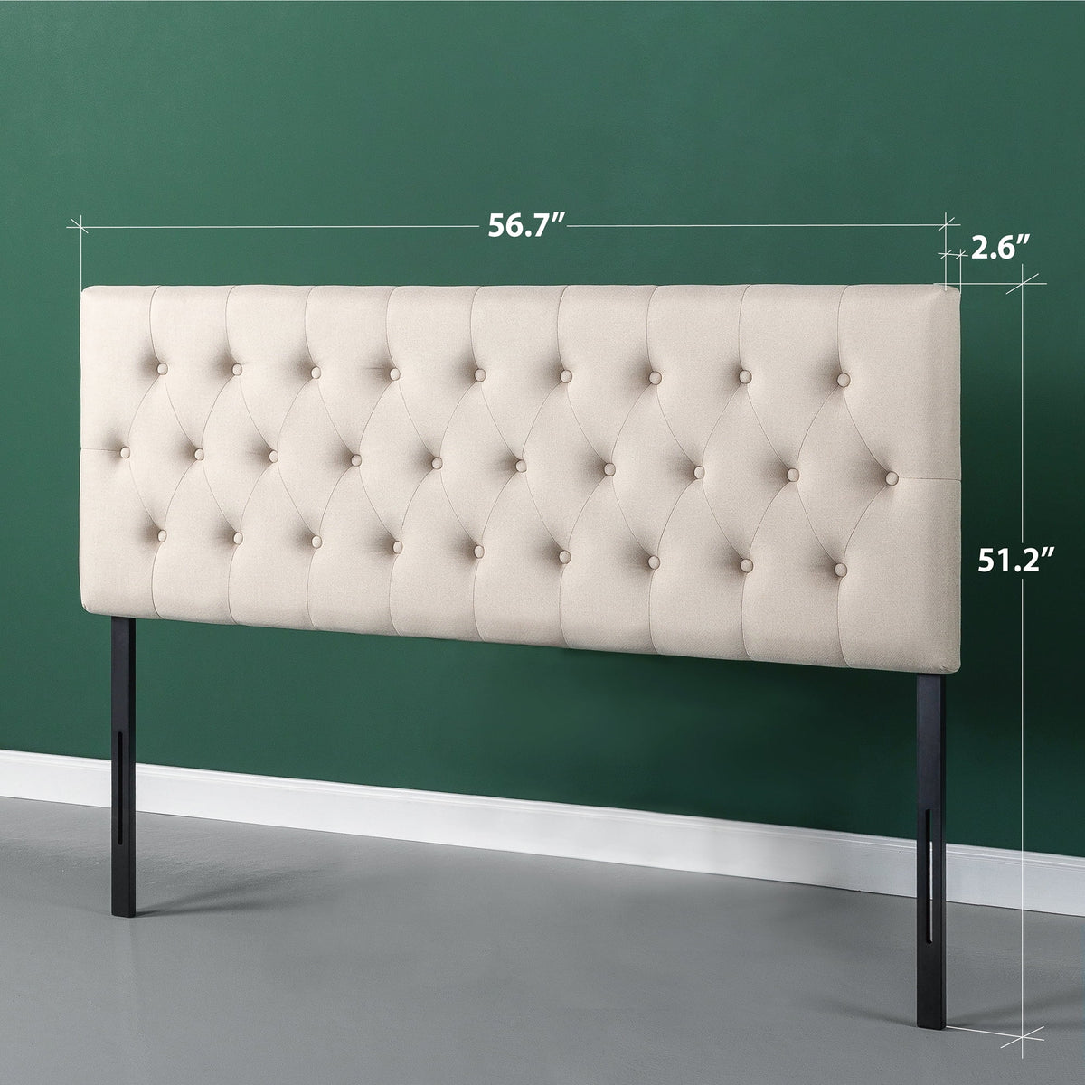 Upholstered Metal Headboard Taupe Full B2130