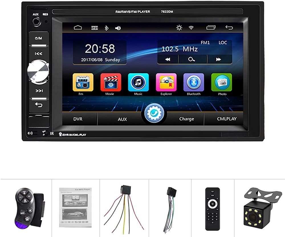 6.2" HD Touch Screen Double Din Car Stereo with Bluetooth U156