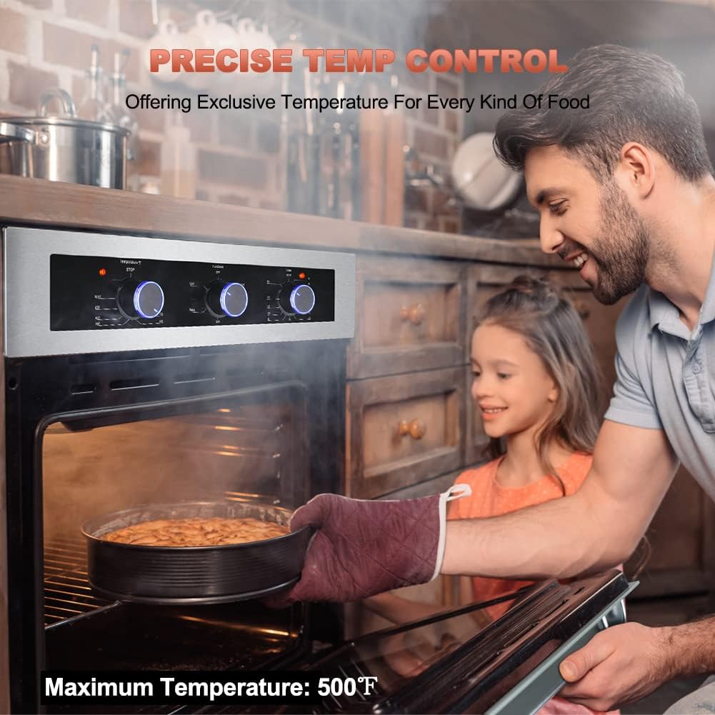 Single Wall Oven, 2.3 Cu.ft. Built-in Electric Wall Oven with Stainless Steel Finish W857