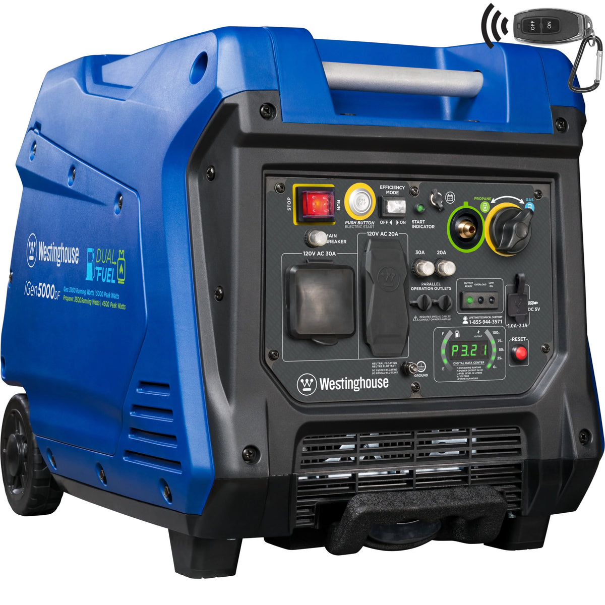 5000 Peak Watt Dual Fuel Portable Inverter Generator G2417