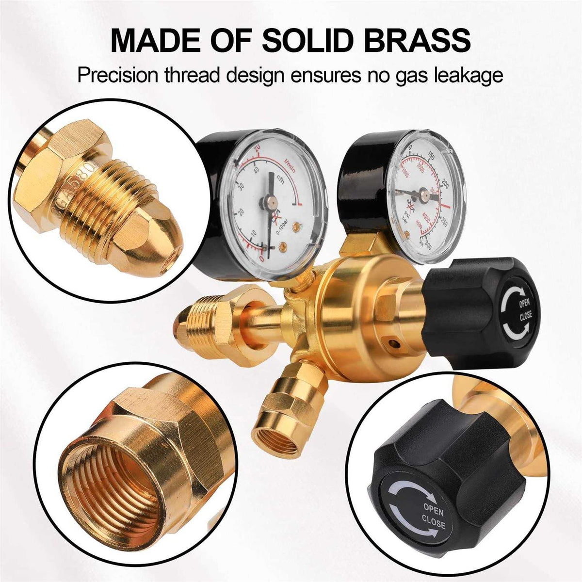Argon CO2 Regulator Gauge Welding Gas Regulator with 6.6Ft Gas Hose H45730