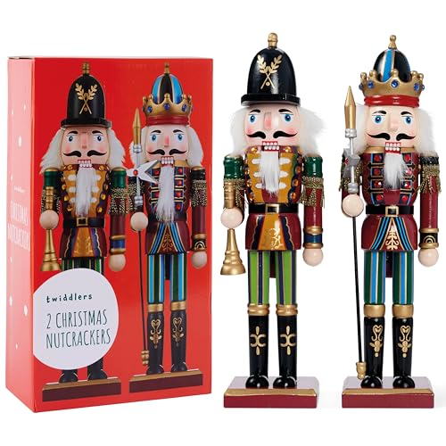 2 Pack 12 Inch Wooden Nutcracker Christmas Decor D66579
