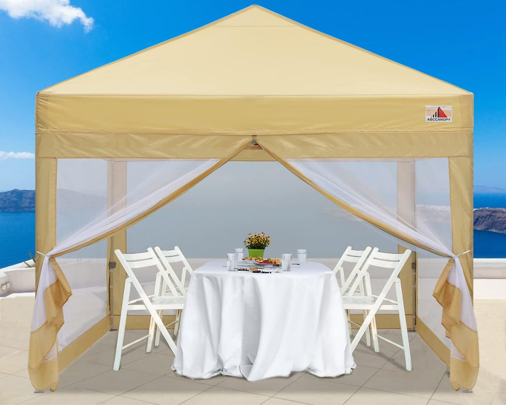 10x10 Pop up Canopy Tent with Mesh Walls and Carry Bag D803446