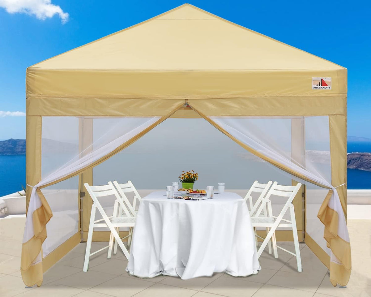 10x10 Pop up Canopy Tent with Mesh Walls and Carry Bag D803446