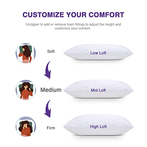 King Size Shredded Memory Foam Pillows Set of 2 G6461