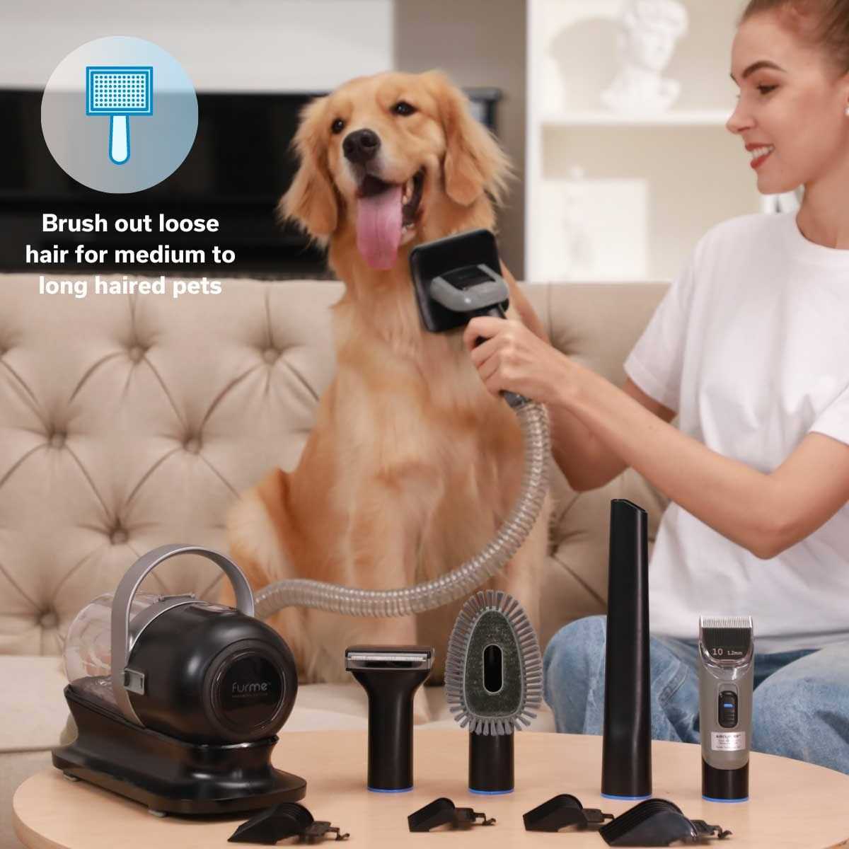Pet Grooming Vacuum Kit, 5 Pet Grooming Tools H56252