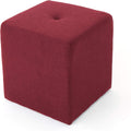 Deep Red Fabric Square Ottoman L554616