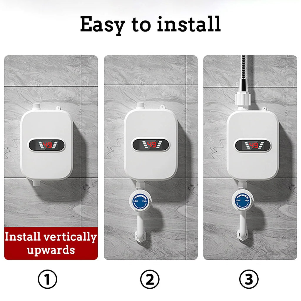 3500W Tankless Water Heater with Shower Head Set B615490
