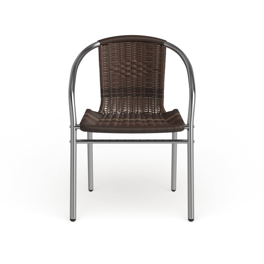Aluminum and Rattan Stack Chair T6373