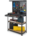 Heavy-Duty Workbench with 2 Shelves Y1023