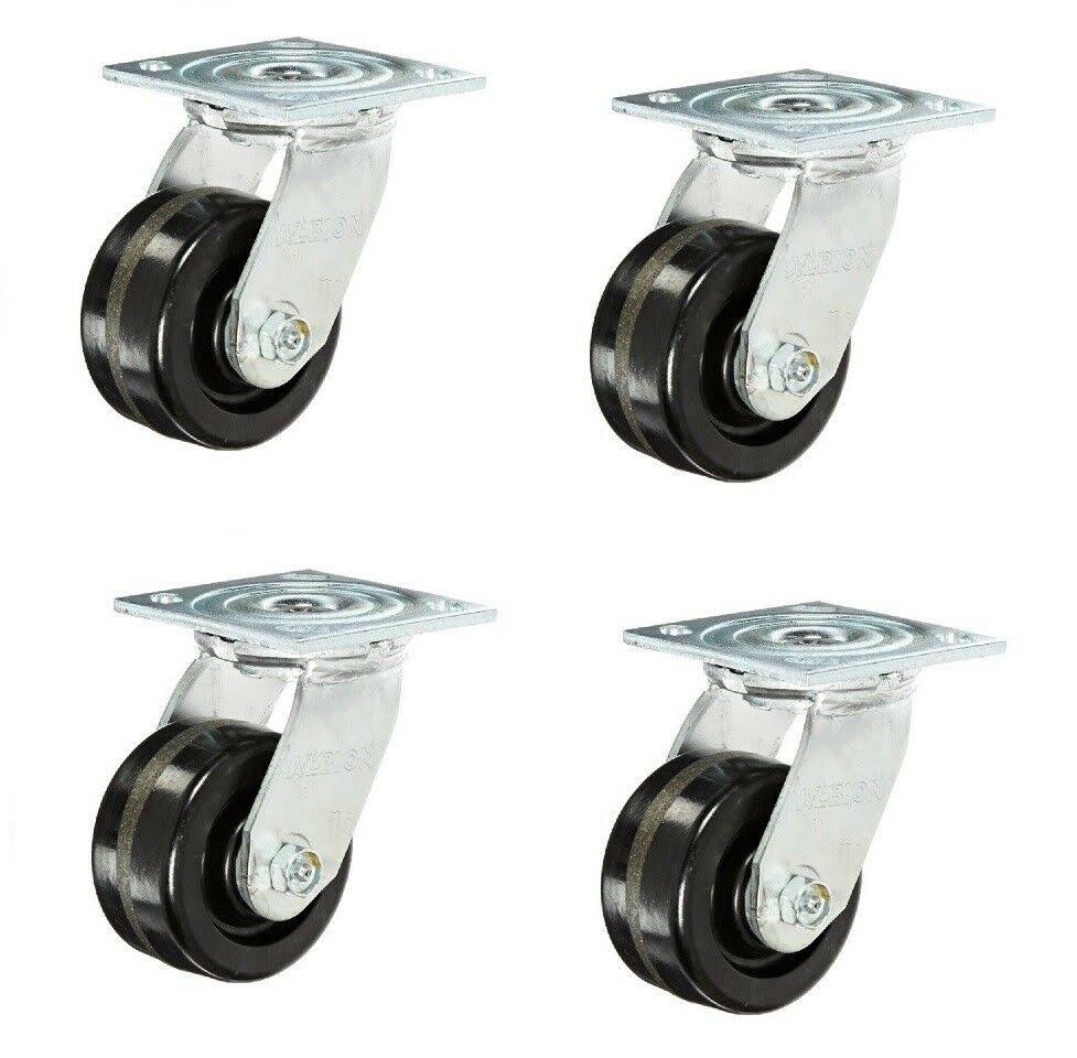 Set of 4 Heavy Duty Swivel Casters with Phenolic Wheel M6991