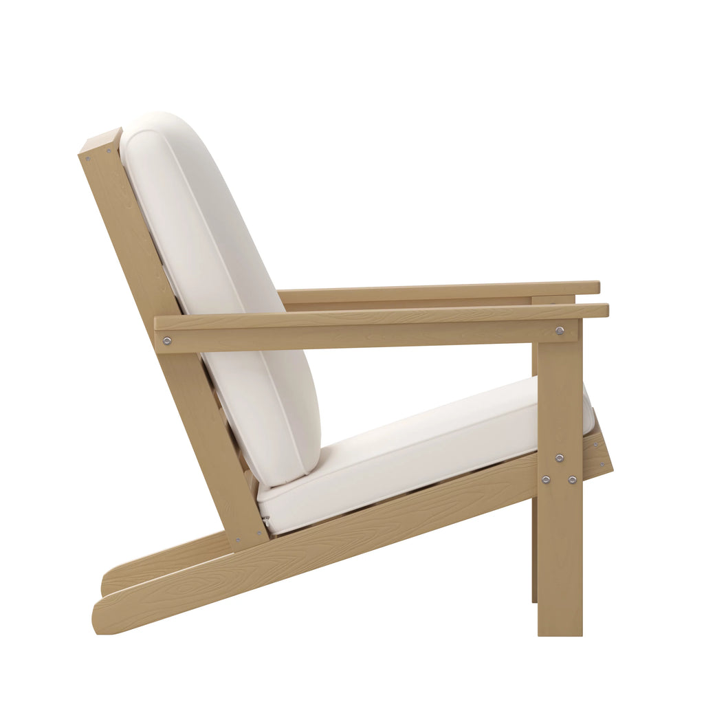 All-Weather Poly Resin Adirondack Chair with Cushions Z3685
