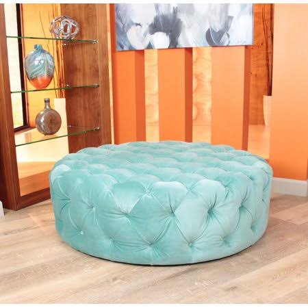 Sea Foam Round Ottoman V87869