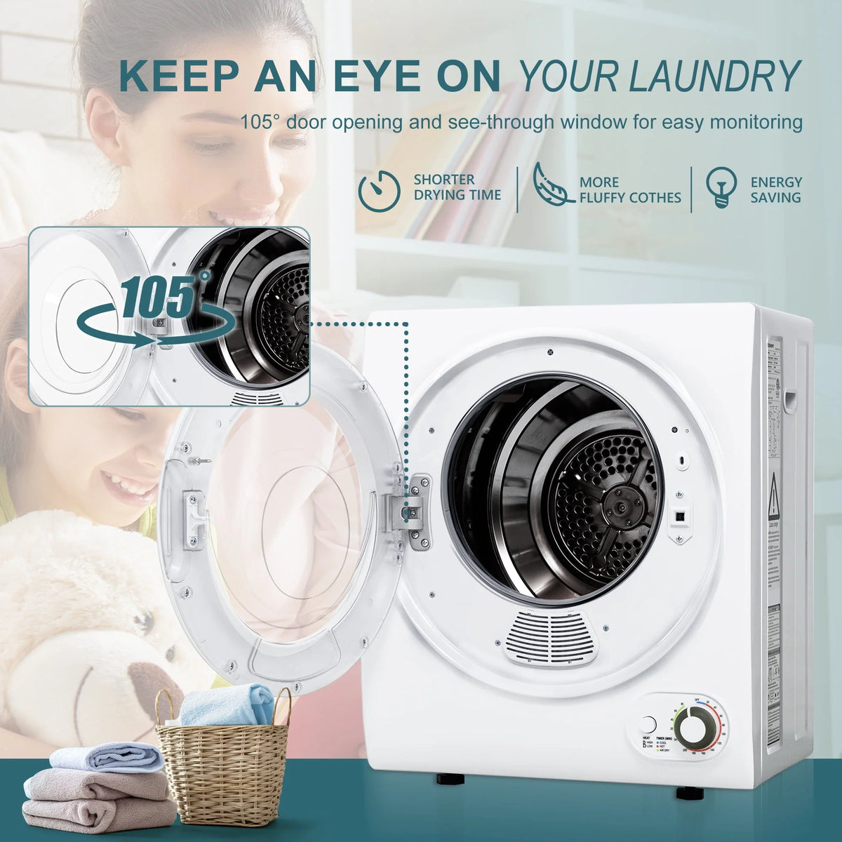 1.6 Cu. ft. Portable Electric Clothes Dryer F308