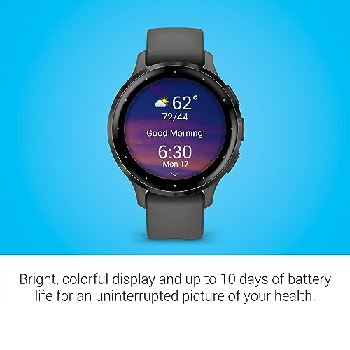 Slate Stainless Steel Bezel 1.2-Inch AMOLED Touchscreen Display Smart Watch with 41mm Pebble Gray Case and Silicone Band H26570