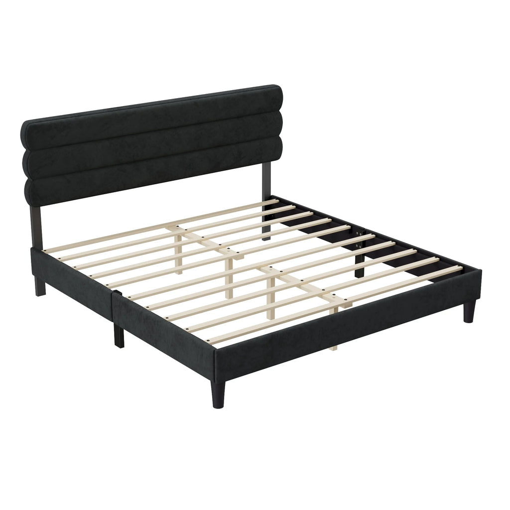 King Size Dark Gray Bed Frame L198