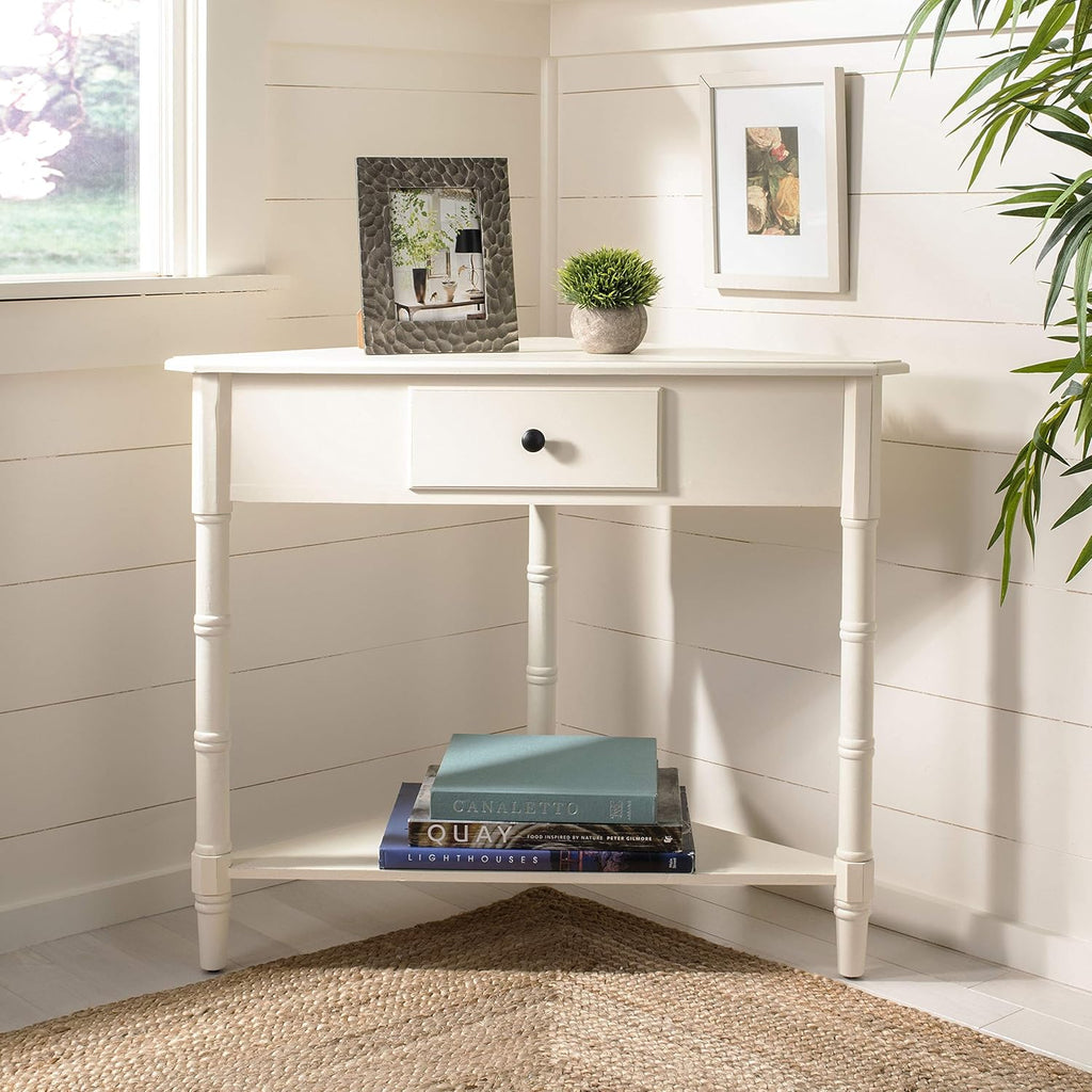 Distressed Black Corner Table I904836
