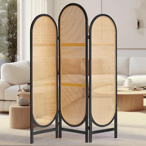 4 Panel Folding Rattan Room Divider E4159