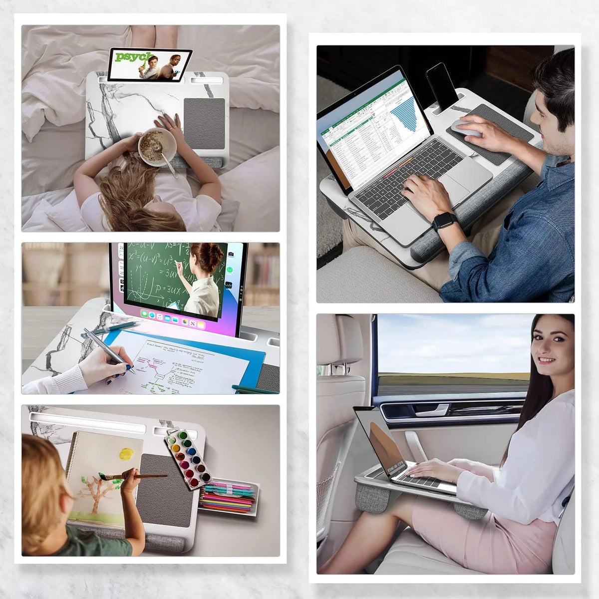 Foldable Lap Desk with Mouse Pad and Storage Drawer, Fits Up to 17" Laptop G9305