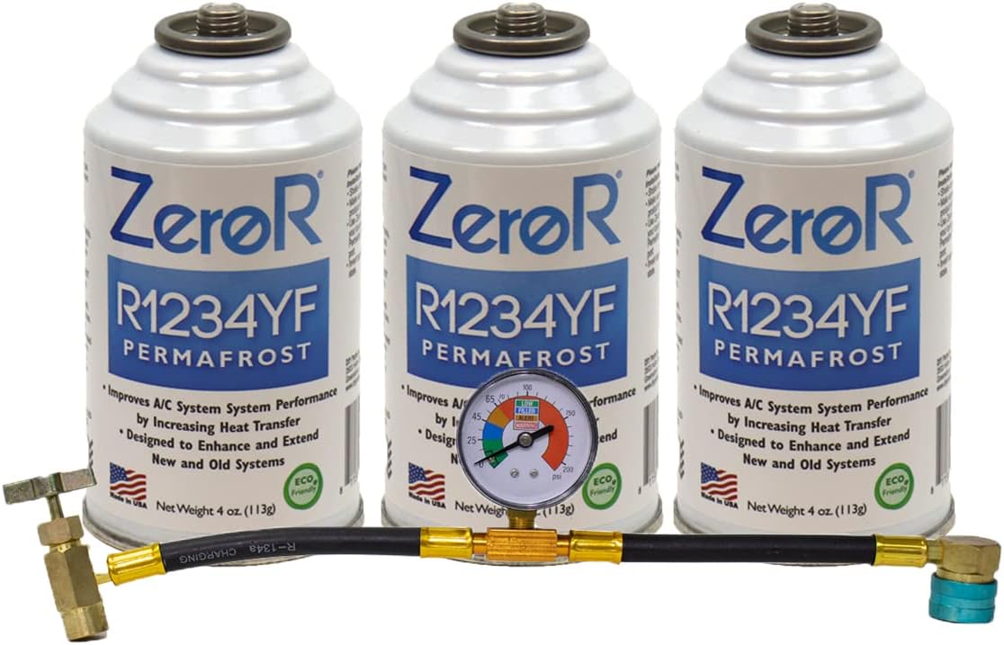 3 Cans + Tap & Gauge Pack of 2 Refrigerant AC Systems Performance Booster E783