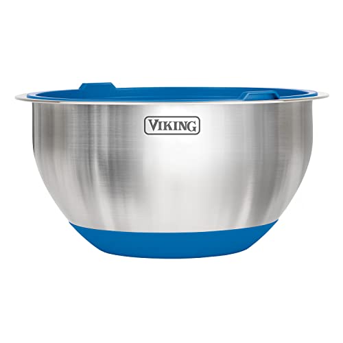 10 piece Stainless Steel Mixing Bowl Set with Silicone Base O213